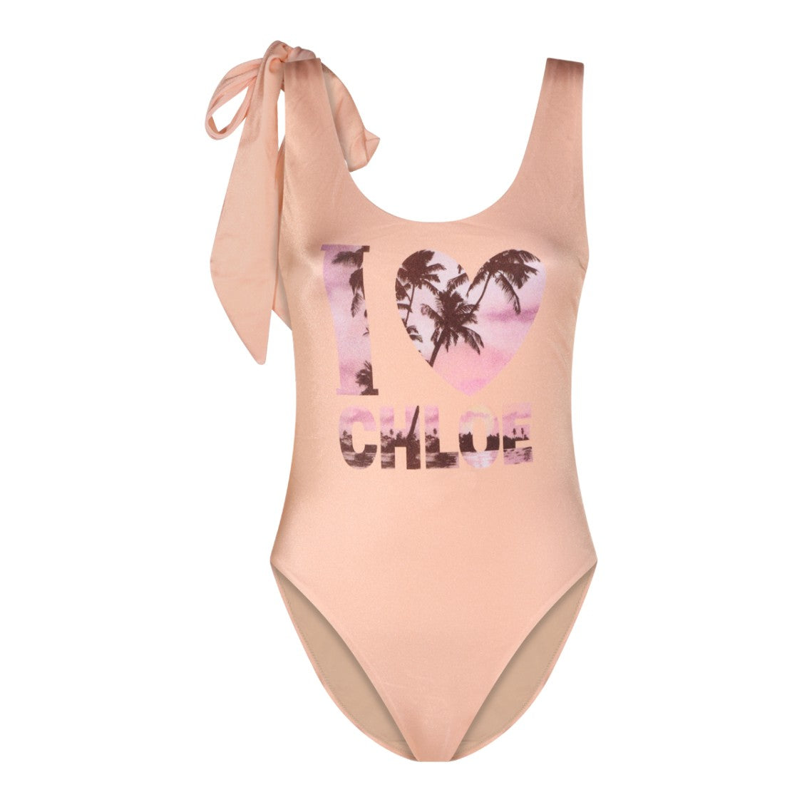 Chloé Peach Graphic Print Swimsuit