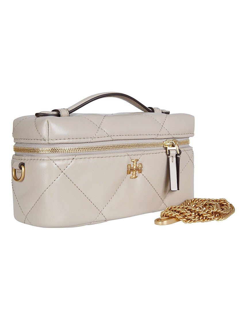 Tory Burch Quilted Vanity Wallet With Gold-Tone Hardware And Chain Strap