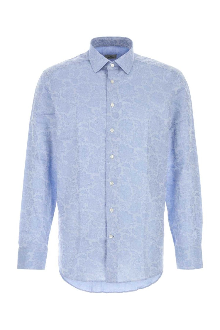 Etro Light Blue Jacquard Shirt