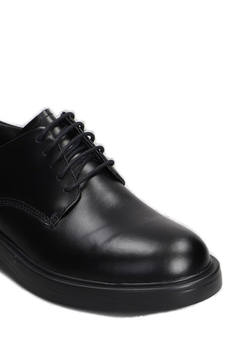 Camper Polished Black Leather Lace-Up Shoes