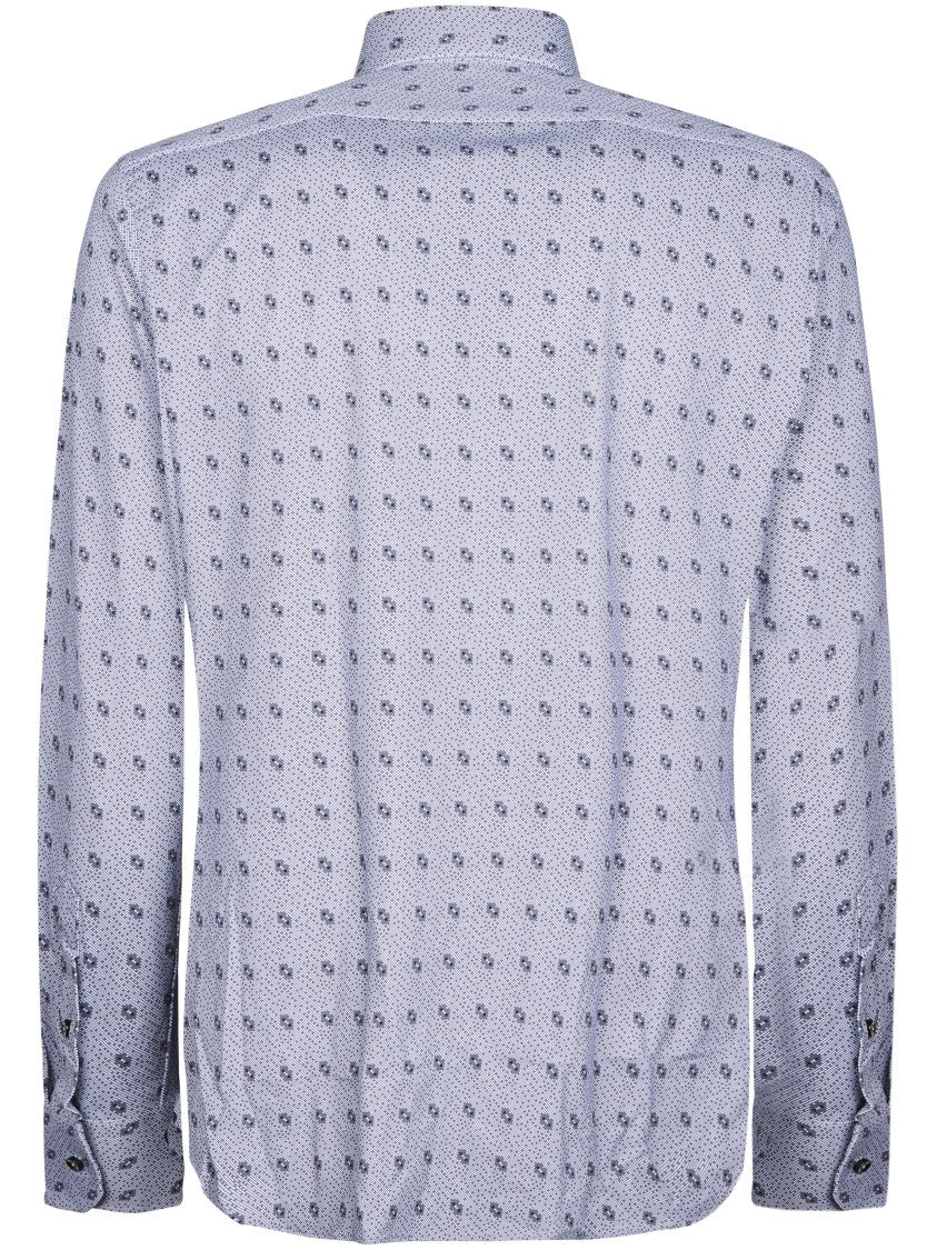 Xacus Geometric Pattern Long-Sleeve Button-Up Shirt