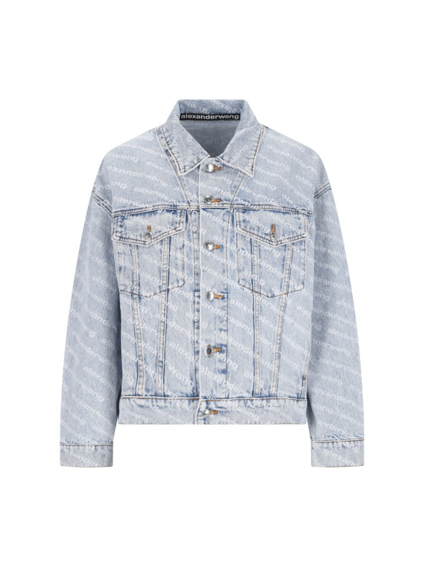 Alexander Wang Logo Denim Jacket – Light Blue