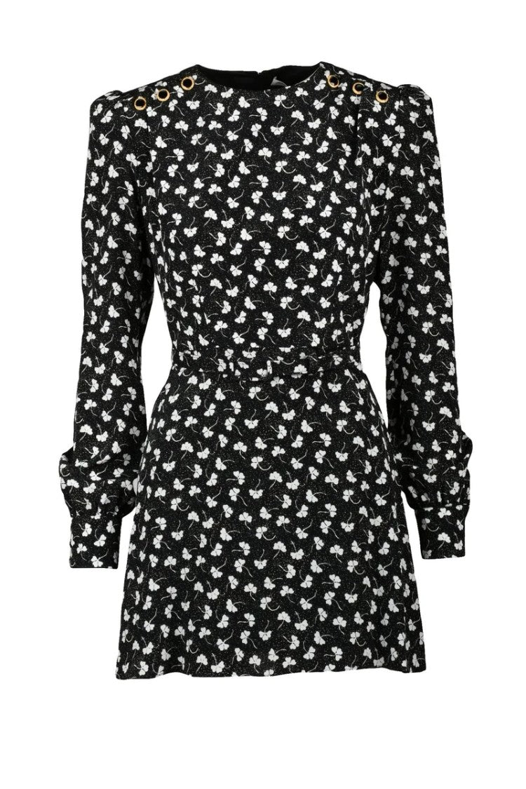 Alessandra Rich Short Silk Dress - Black/White