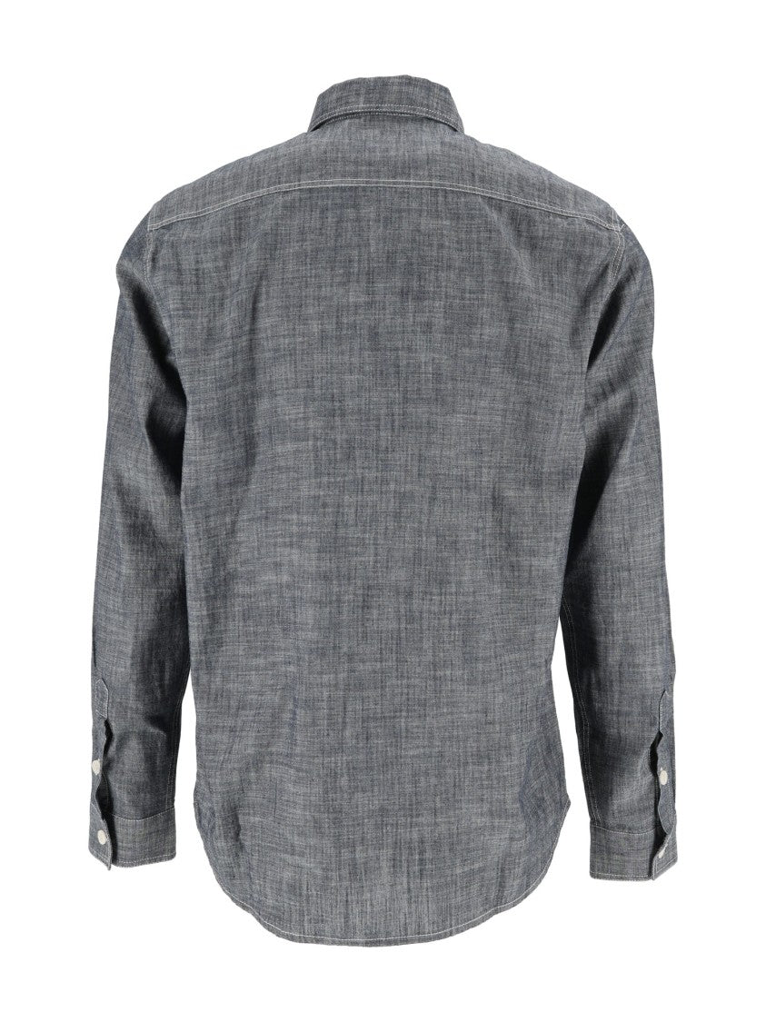 Tela Genova Emilio Raw Blue Chambray Shirt