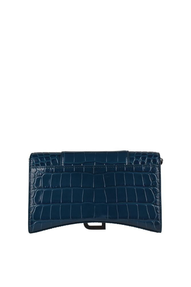 Balenciaga Crocodile-Embossed Calf Leather Hourglass Wallet On Chain