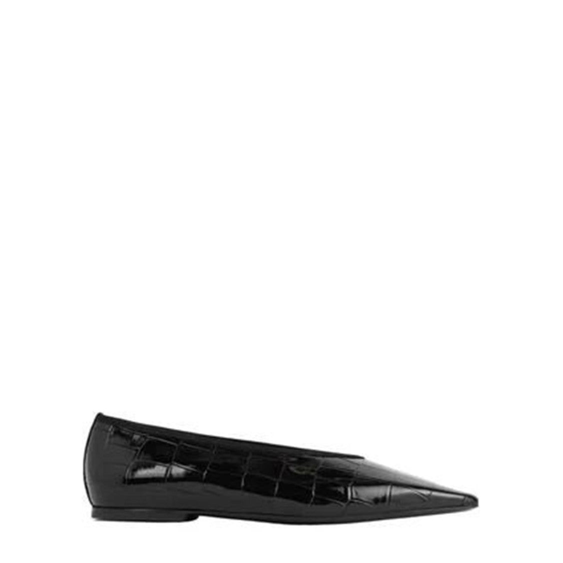 Totême Minimalist Croco-Embossed Ballerinas