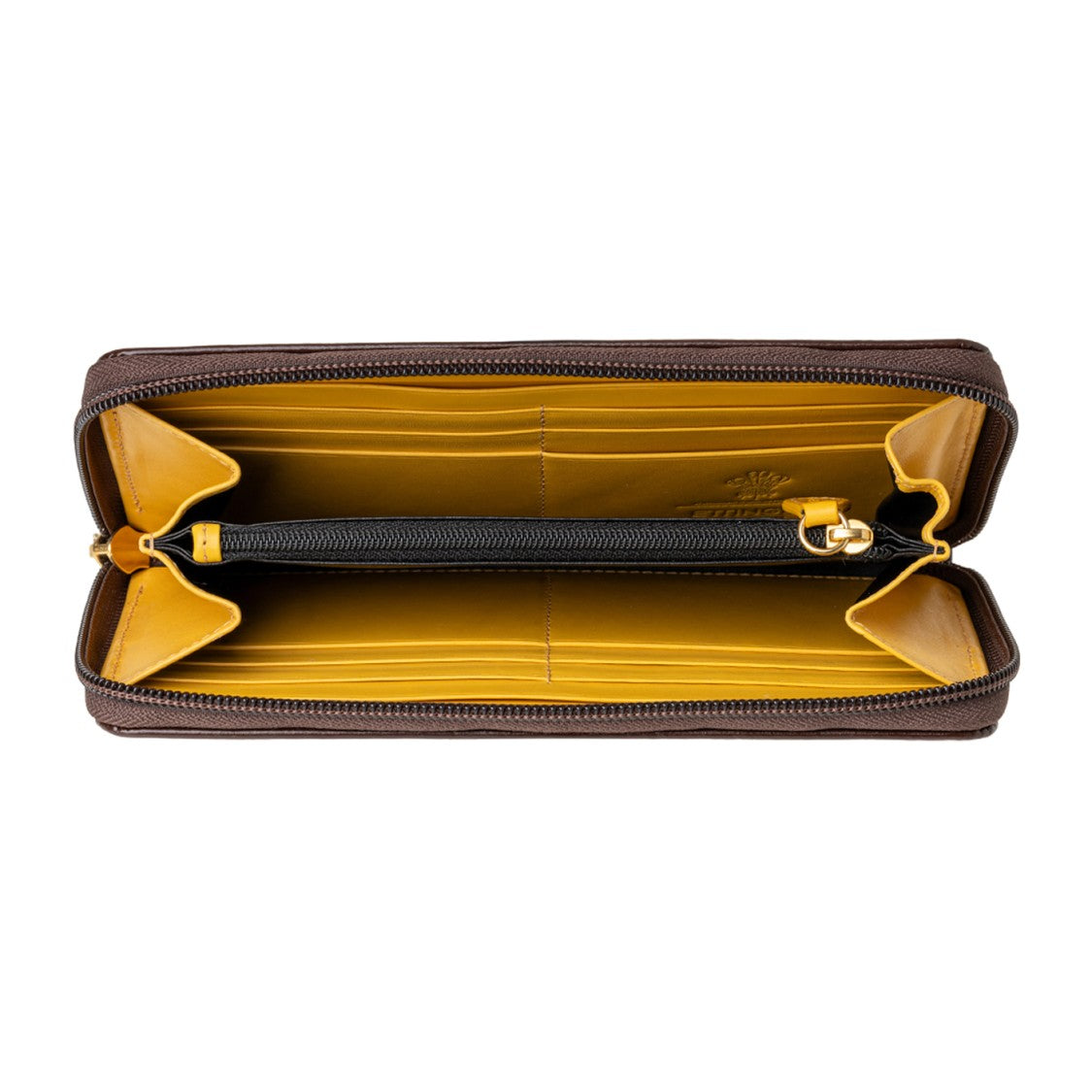 Ettinger Rectangular Leather Wallet With Zip-Around Closure