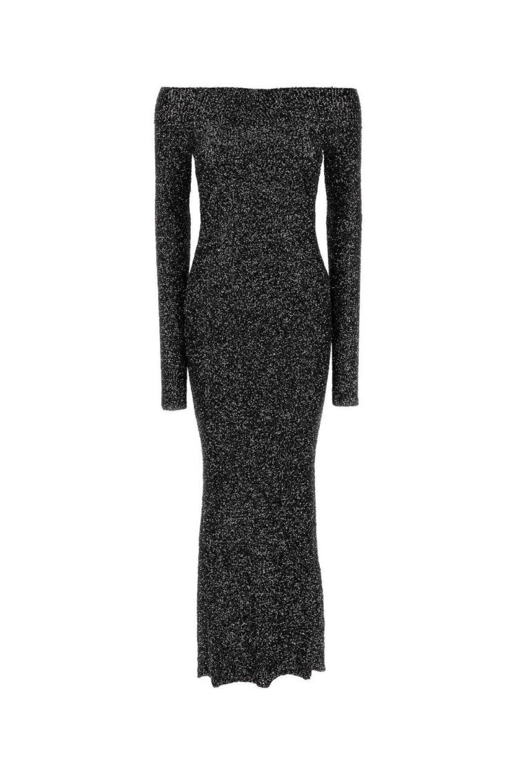 Stella Mccartney Long Off-Shoulder Dress With Sequins