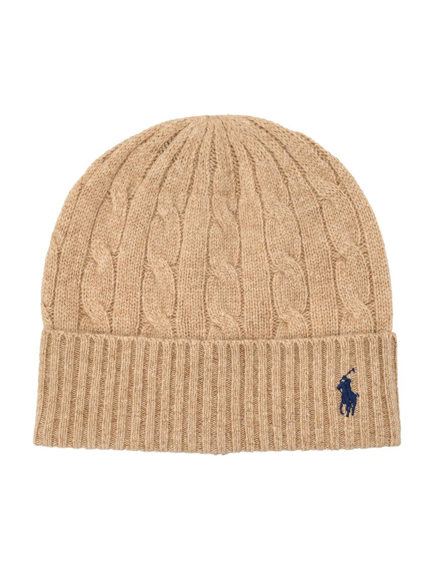 Polo Ralph Lauren Cable-Knit Wool-Cashmere Beanie With Ribbed Hem