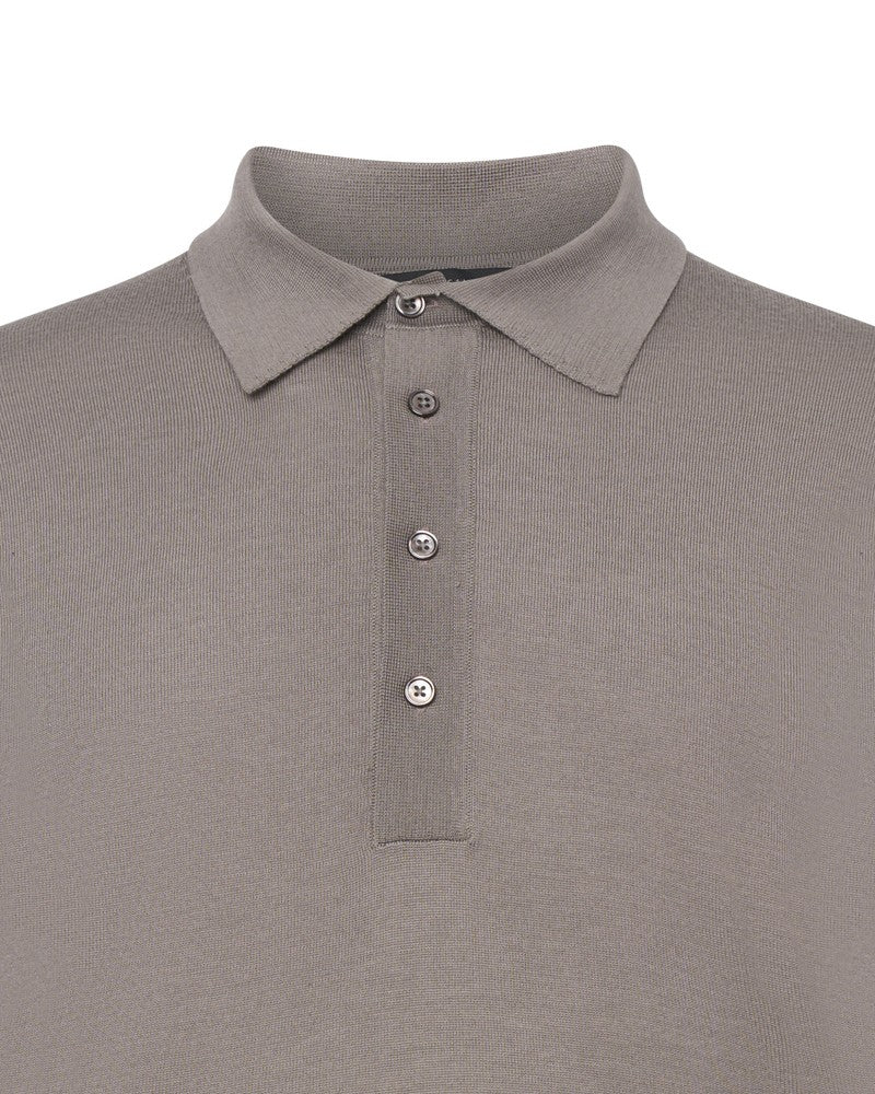 Low Brand Regular Fit Sweater With Ribbed Polo Collar