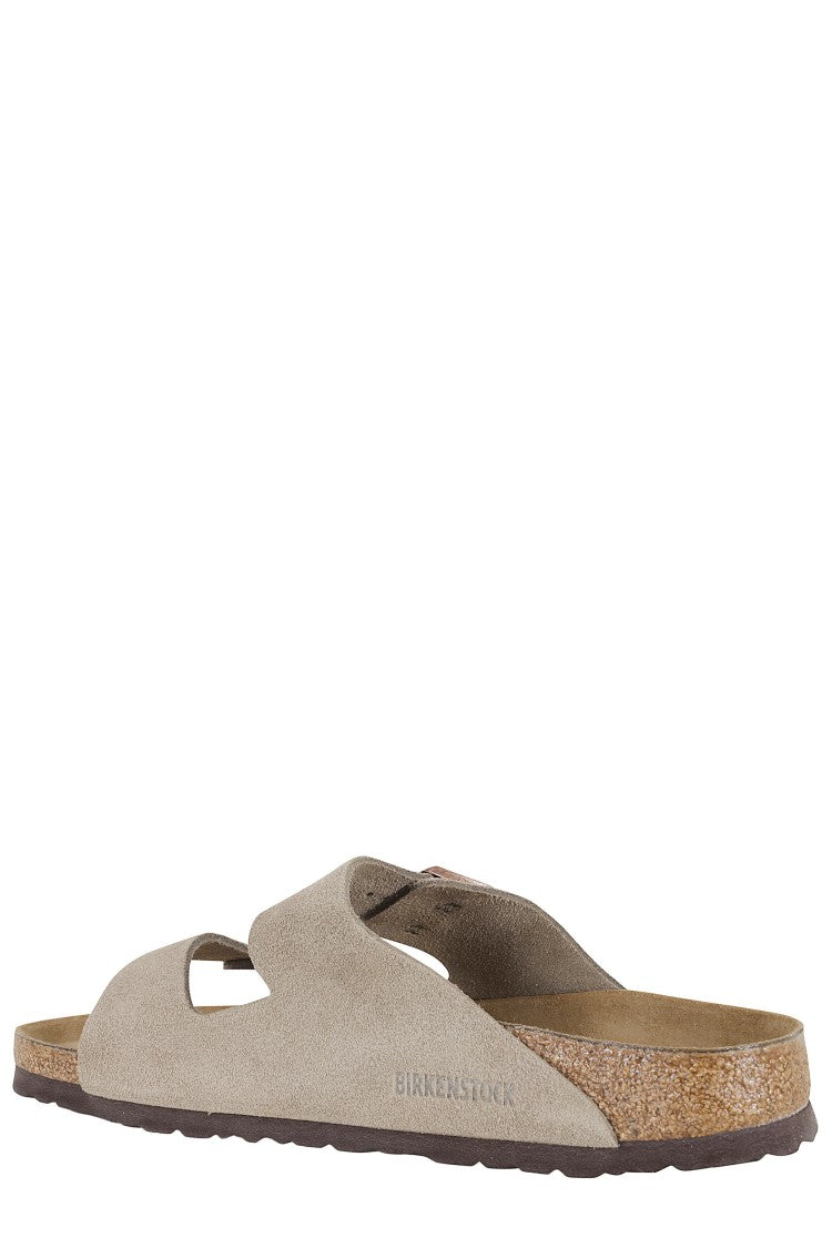 Birkenstock Dove Gray Arizona Sfb Double-Strap Suede Sandals
