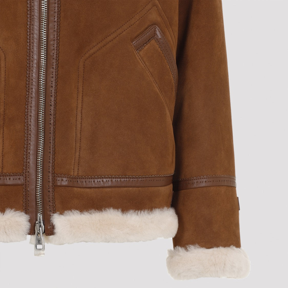 Ermanno Scervino Brown Lamb Fur And Shearling Coat