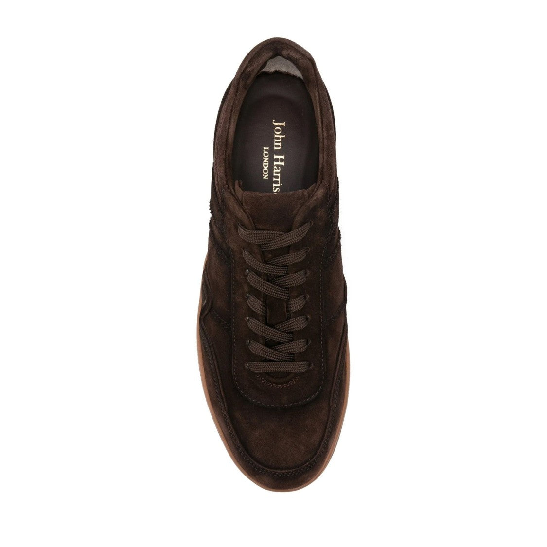 John Harrison Brown Suede Tonal Stitching Sneakers