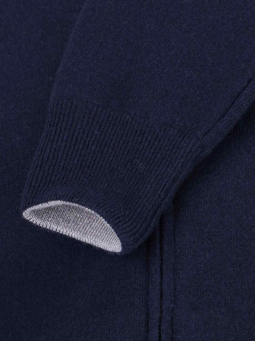 Lardini Wool Zip Jacket – Navy Blue