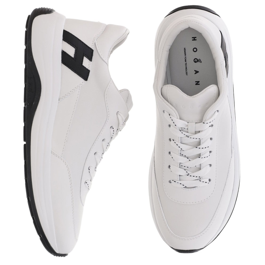 Hogan Nappa Leather Sneakers With Memory Foam And Contrasting Detail