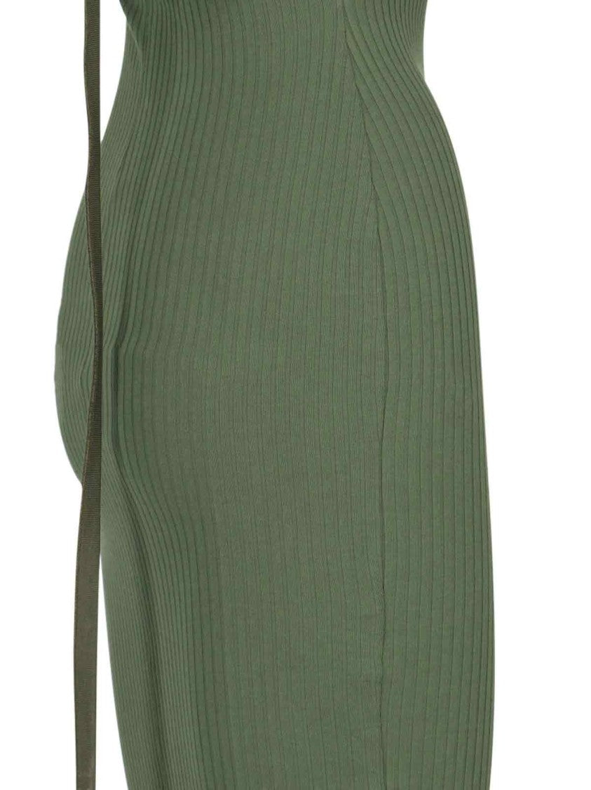 The Attico Green Cotton Long Dress