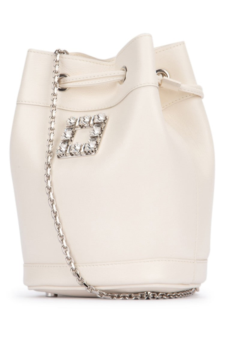 Roger Vivier Structured Smooth Calfskin Bucket Bag With Chain Strap