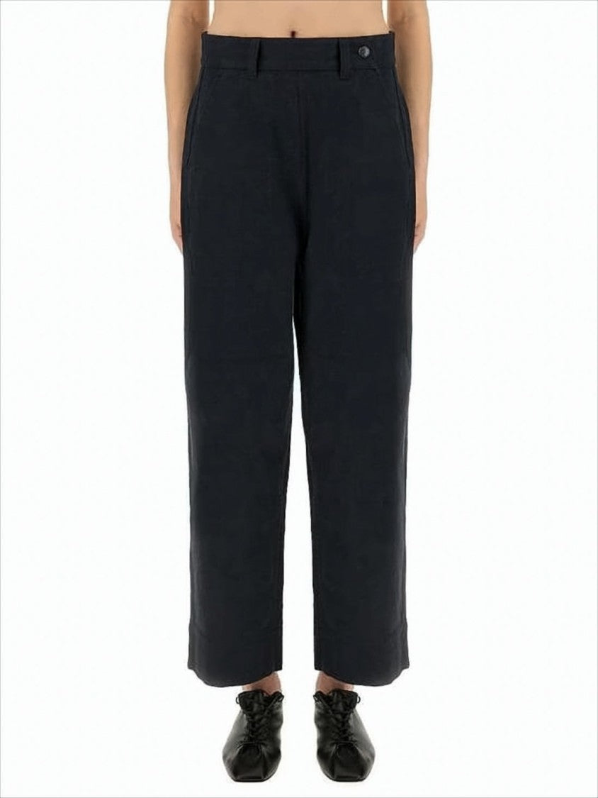 Margaret Howell Straight-Leg Pants With Mid-Rise Waist And Zipper Detail