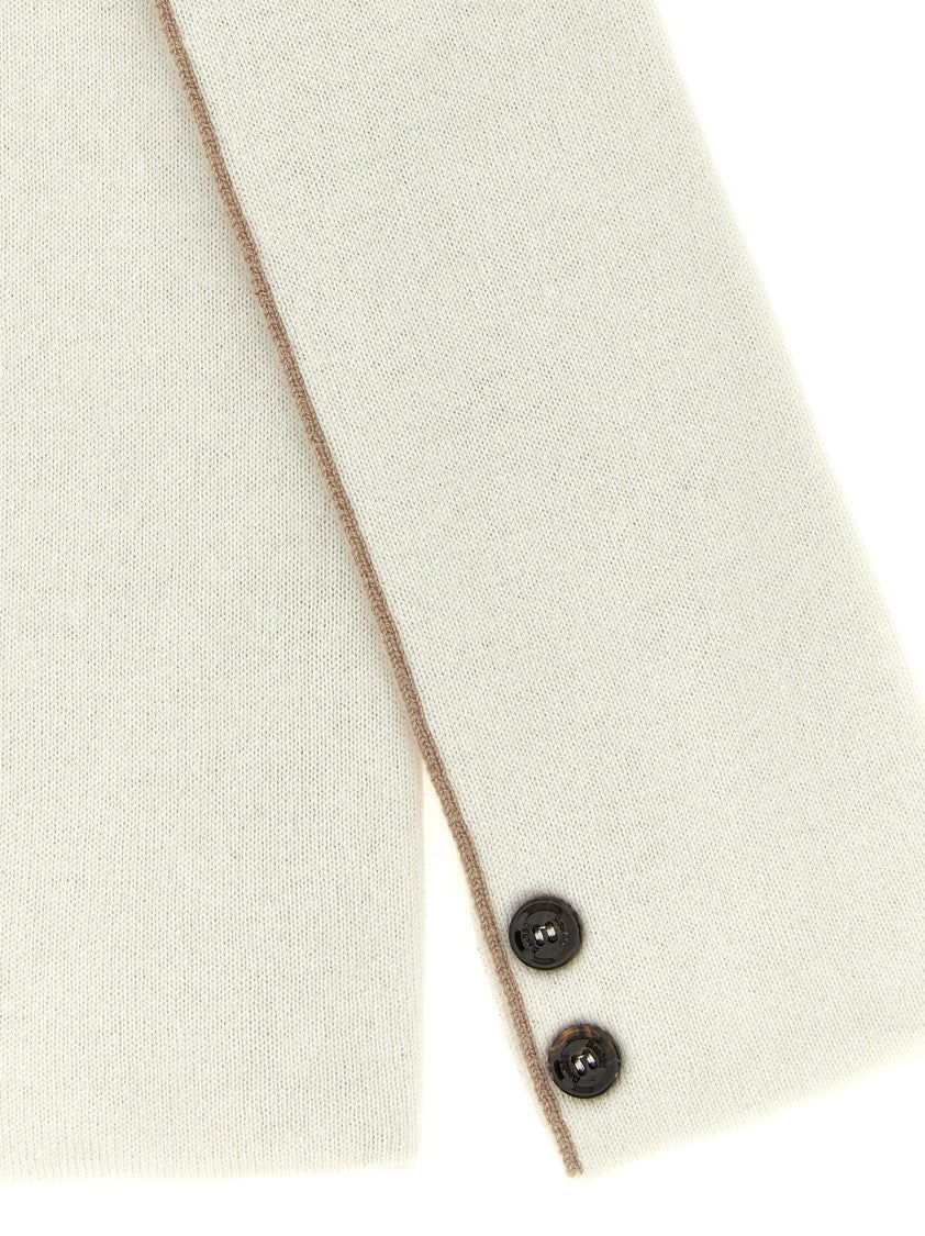 Moorer Twisted Mongolian Cashmere Scarf With Front Button Detail