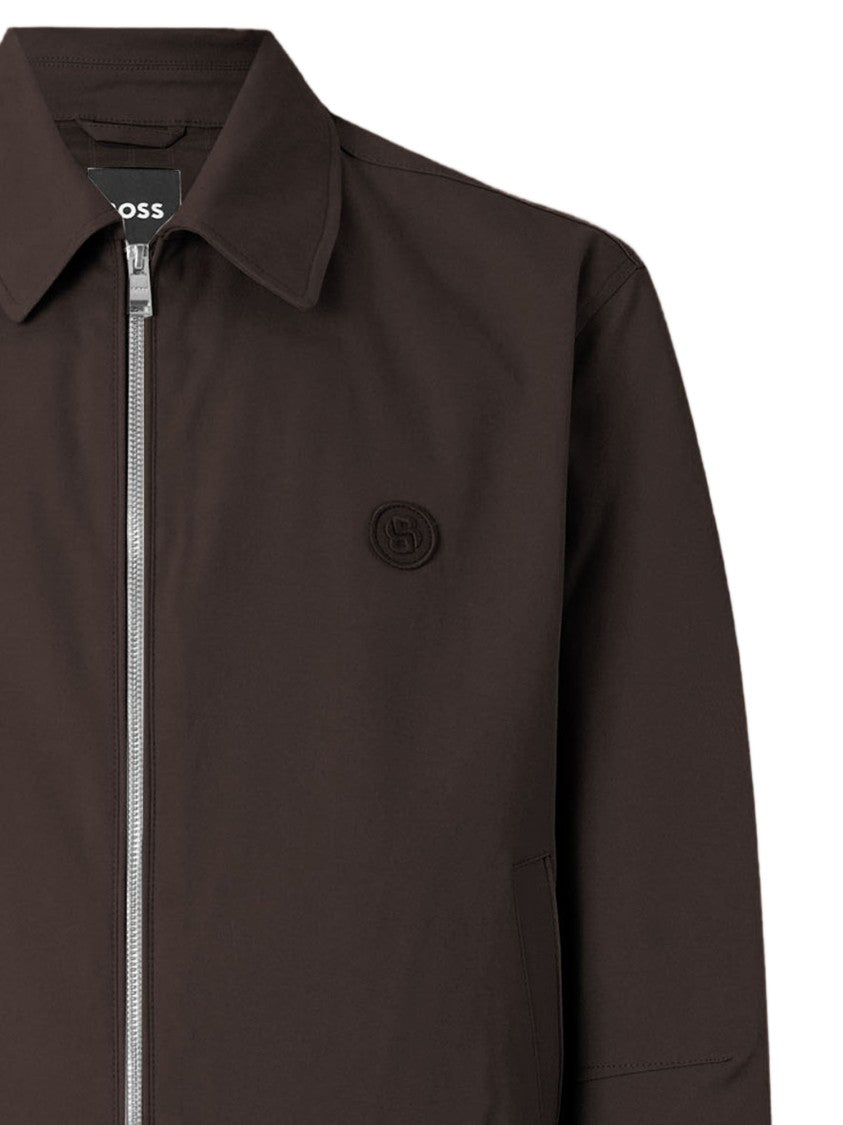 Hugo Boss Stretch Cotton Jacket With Classic Collar