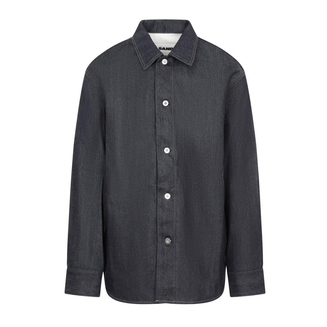 Jil Sander Black Cotton Shirt With Structured Collar
