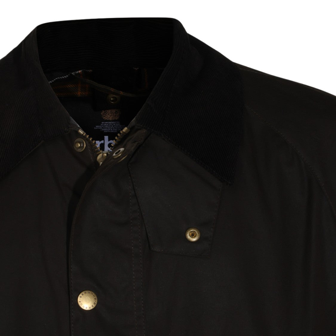 Barbour Straight Cut Jacket With Corduroy Collar