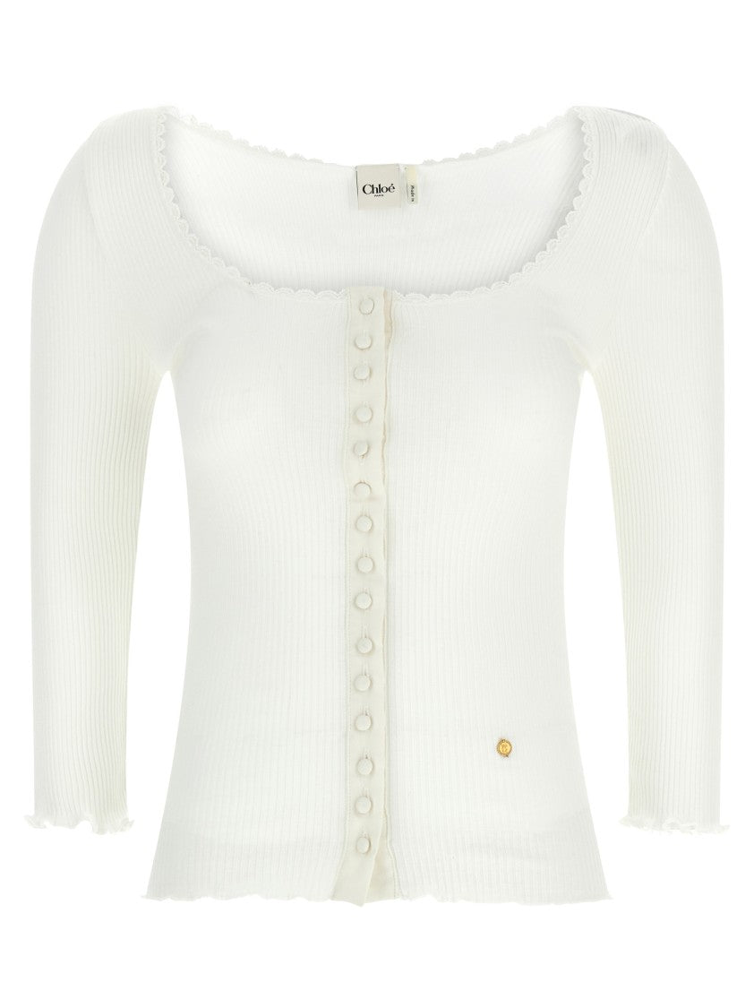 Chloé Mini Ruffled Cardigan