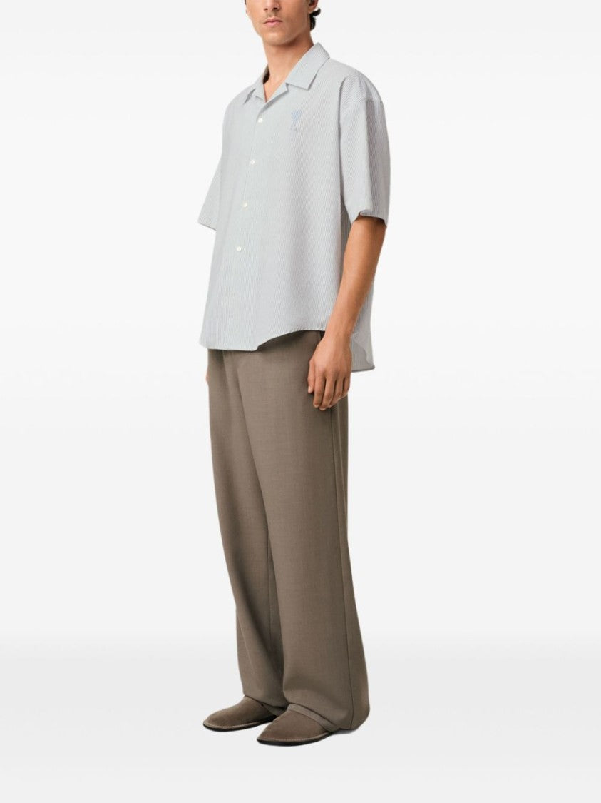Ami Paris Short-Sleeved White Shirt