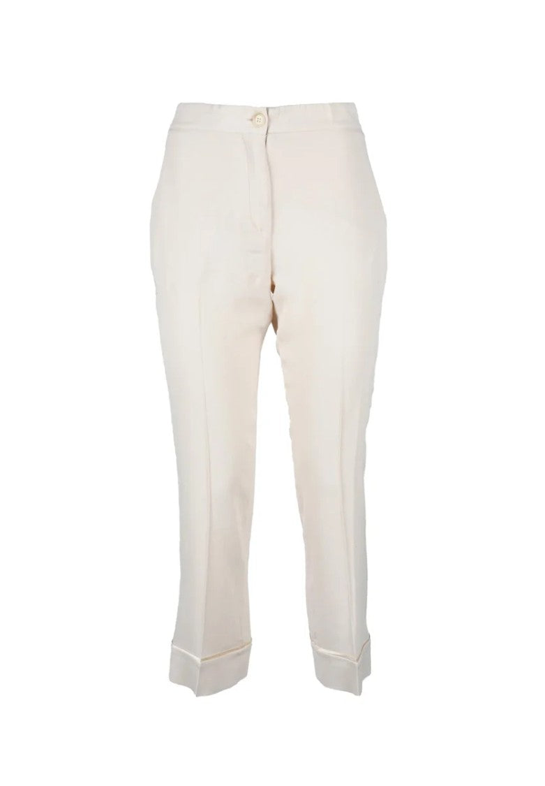 Semi Couture Silk Acetate Trousers - White