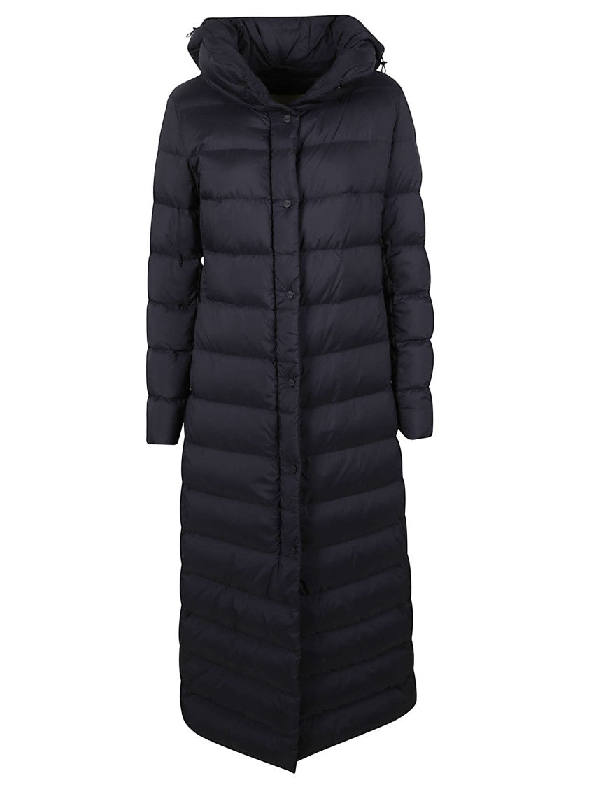 Herno Long Black Puffer Coat With Adjustable Hood