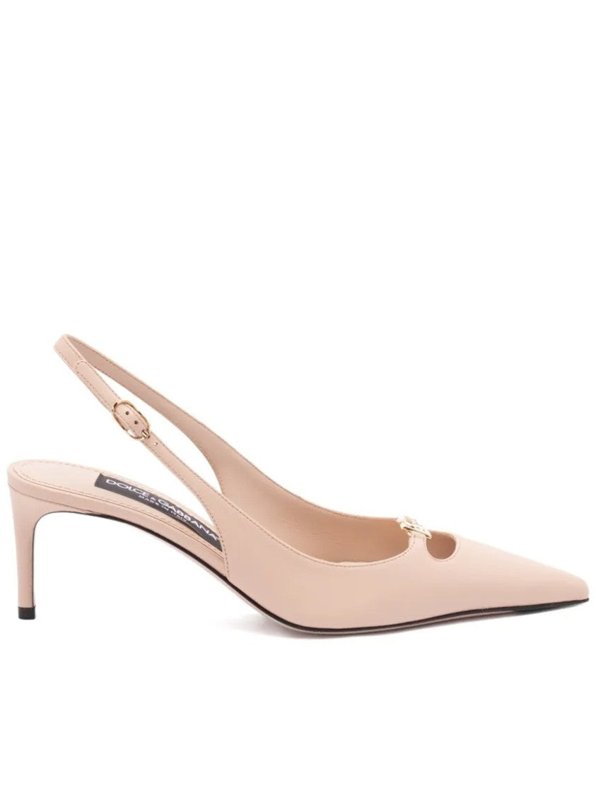 Dolce & Gabbana Pointed-Toe Slingback Heels In Smooth Nappa Leather