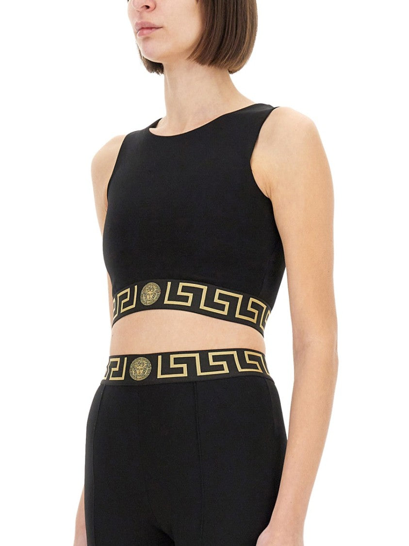Versace Crop Top With Greek Border