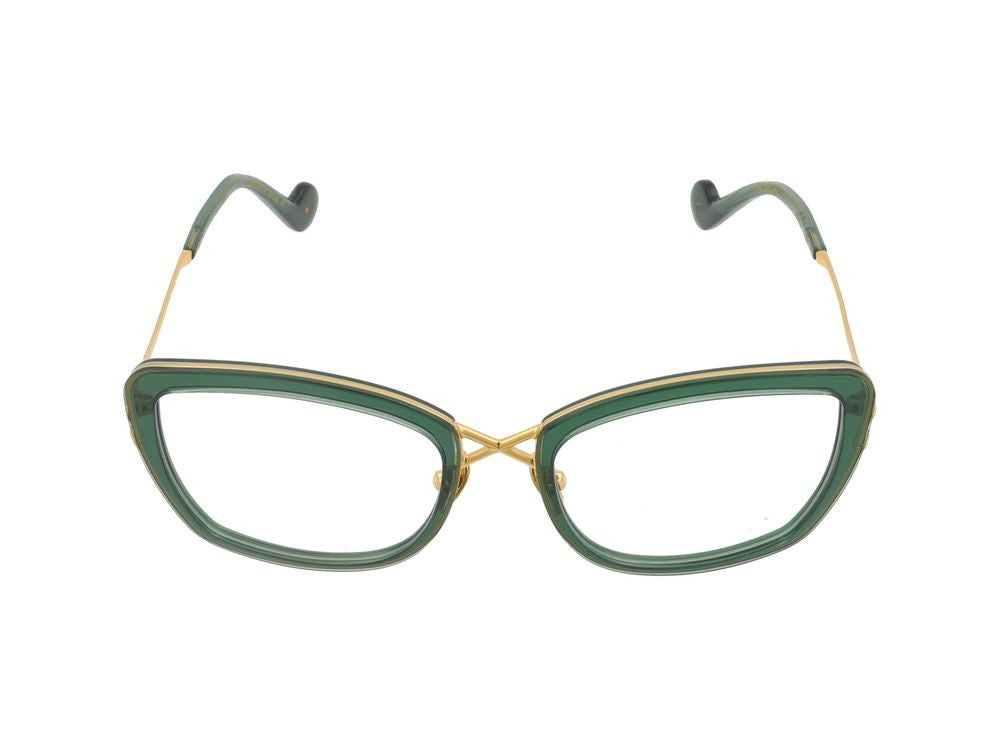 Anna-Karin Karlsson Bold Oversized Translucent Jade Green Square Eyeglasses