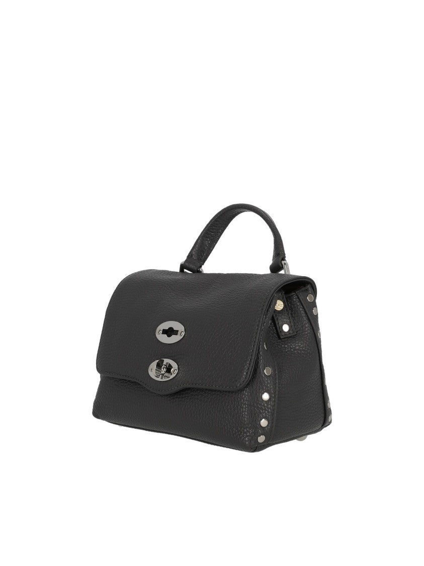 Zanellato Srl Grey Vulcano Daily Pebbled Leather Handbag