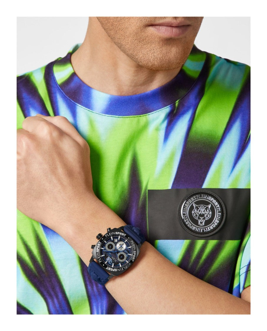 Plein Sport Wildcat Chronograph Watch With Camo Guilloche Dial