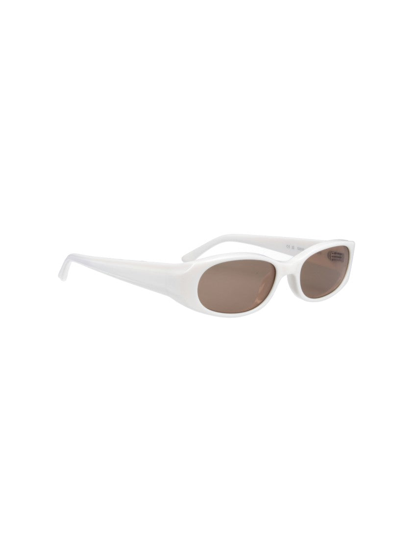 Chimi White Note Narrow Oval Polarized Sunglasses