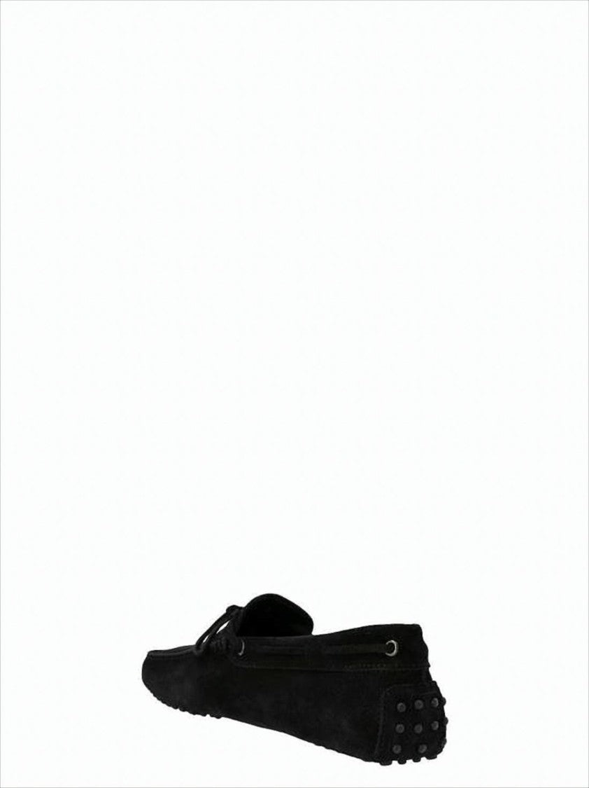 Tod's Moccasin Toe Suede Loafers With Decorative Bow