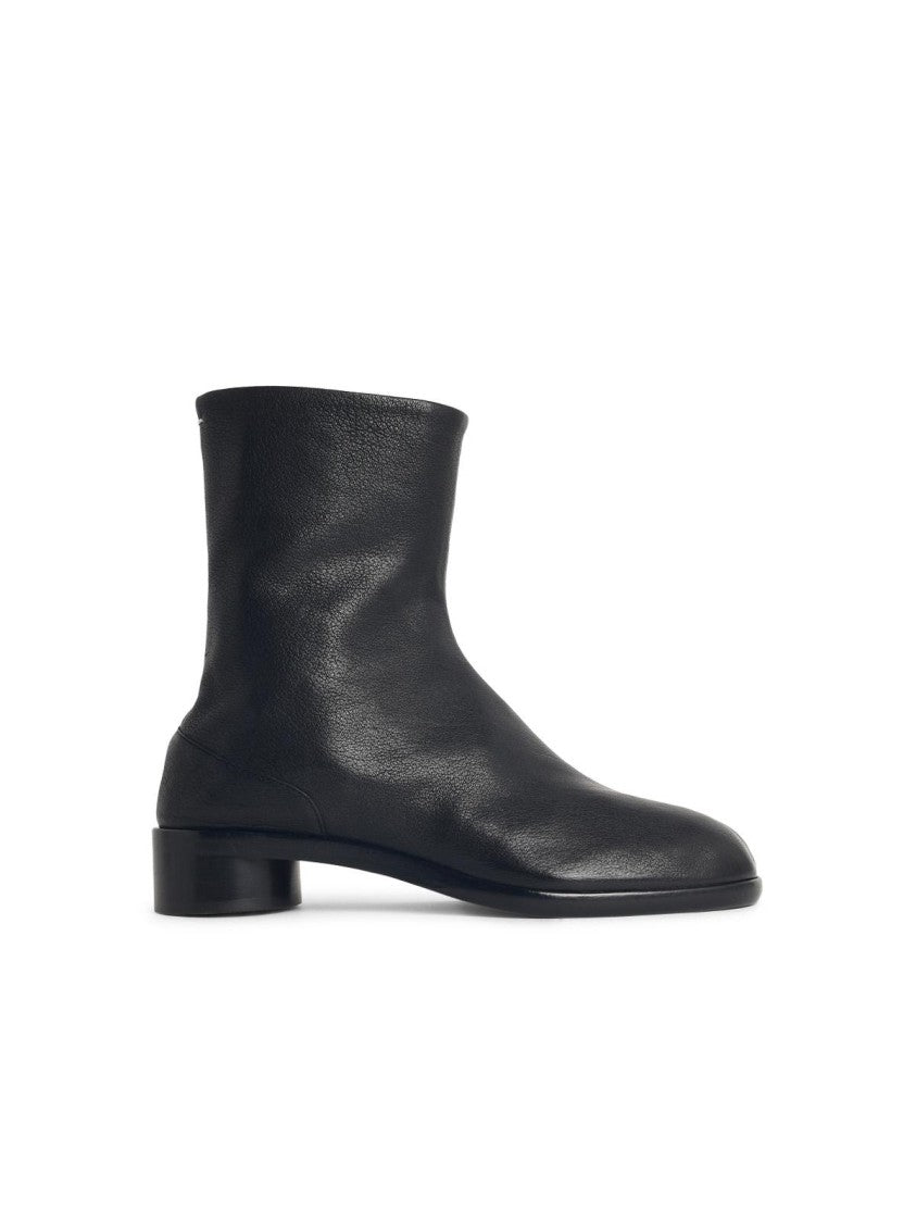 Maison Margiela 'Tabi' Black Leather Ankle Boots