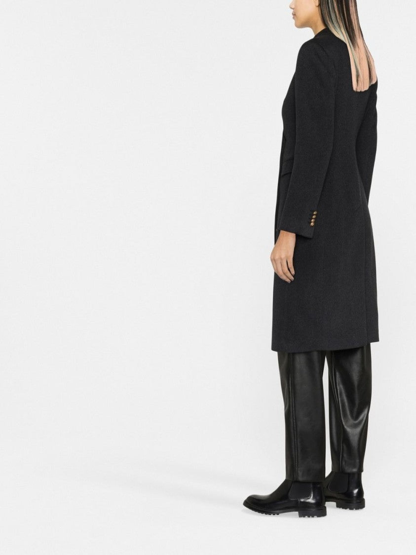 Tagliatore Double-Breasted Wool And Cashmere Coat With Gold Buttons