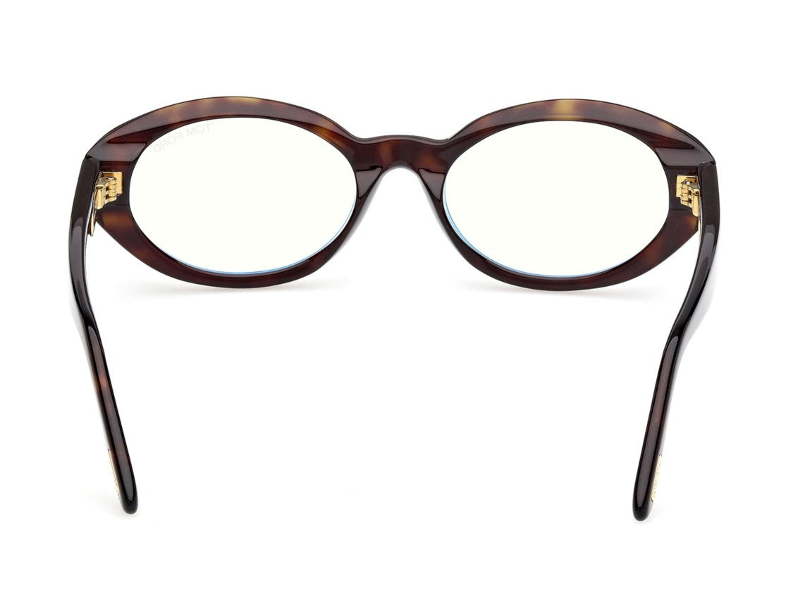 Tom Ford Ft6067-B Tortoiseshell Metallic Acetate Rounded Eyeglasses