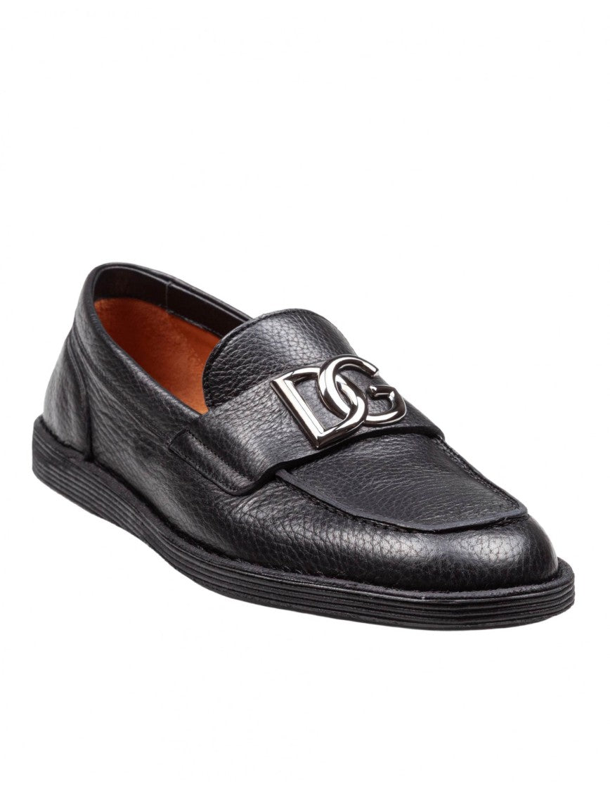 Dolce & Gabbana Black Soft Leather Loafers