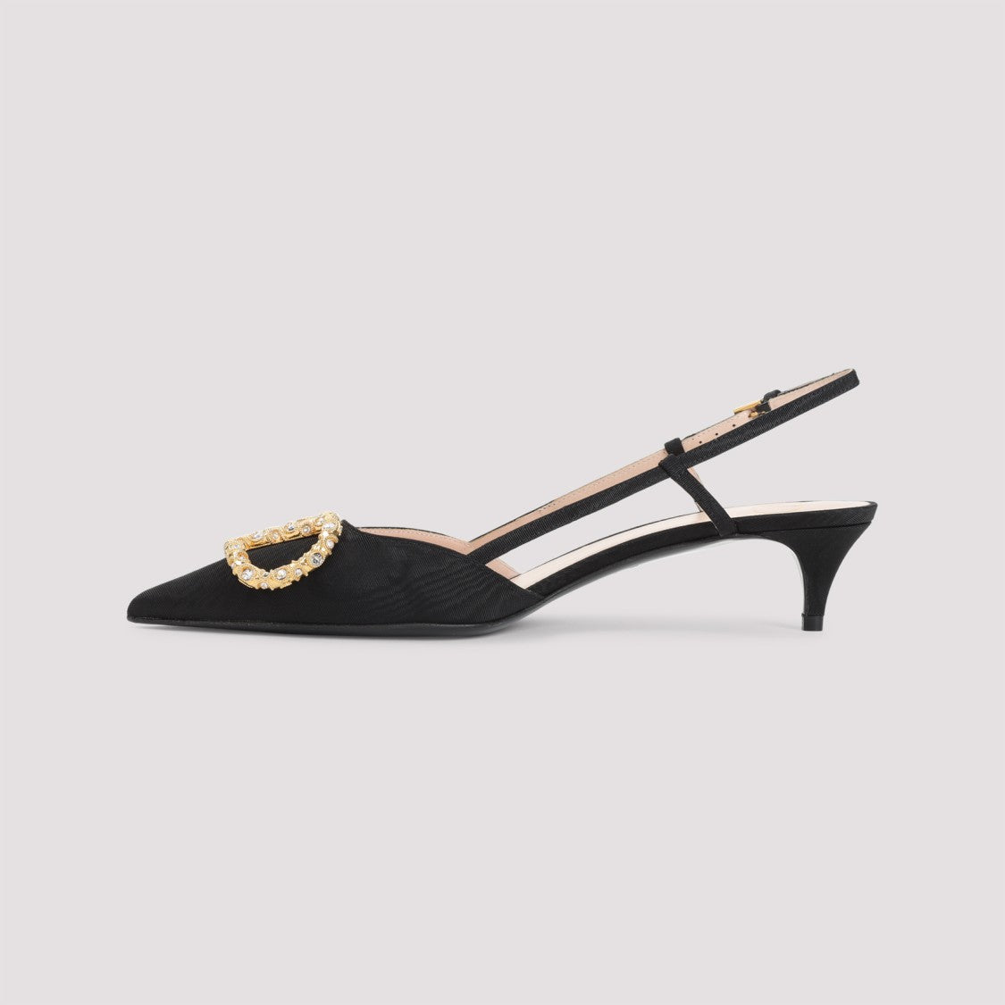 Valentino Garavani Black Viscose Slingback Pumps