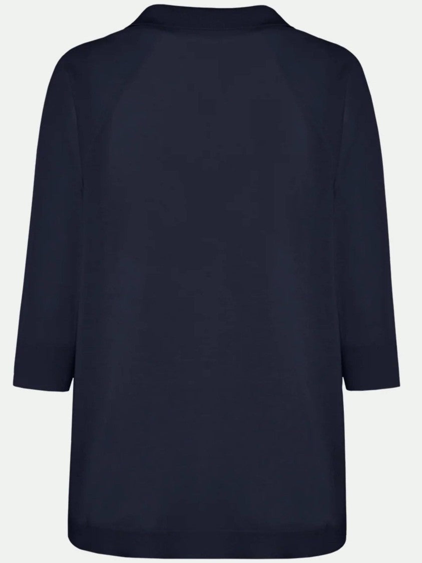 Malo Blue V-Neck Cotton Polo Shirt