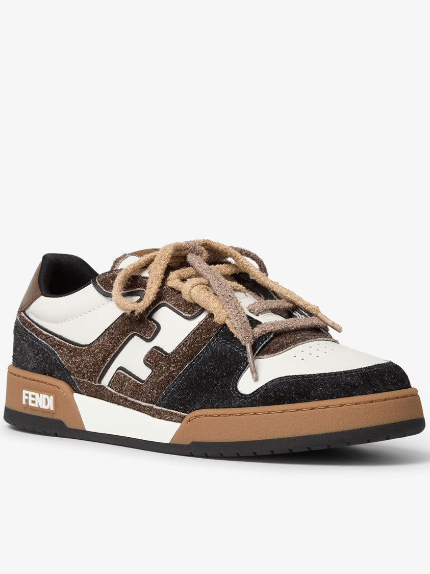 Fendi Match Mix Crosta Low-Top Side Logo Sneakers