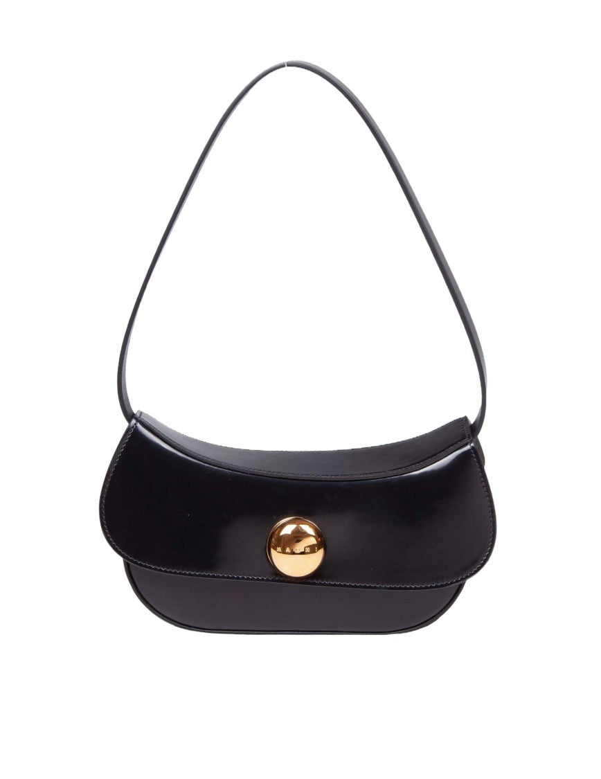 Marni Butterfly Hobo Bag In Black Leather