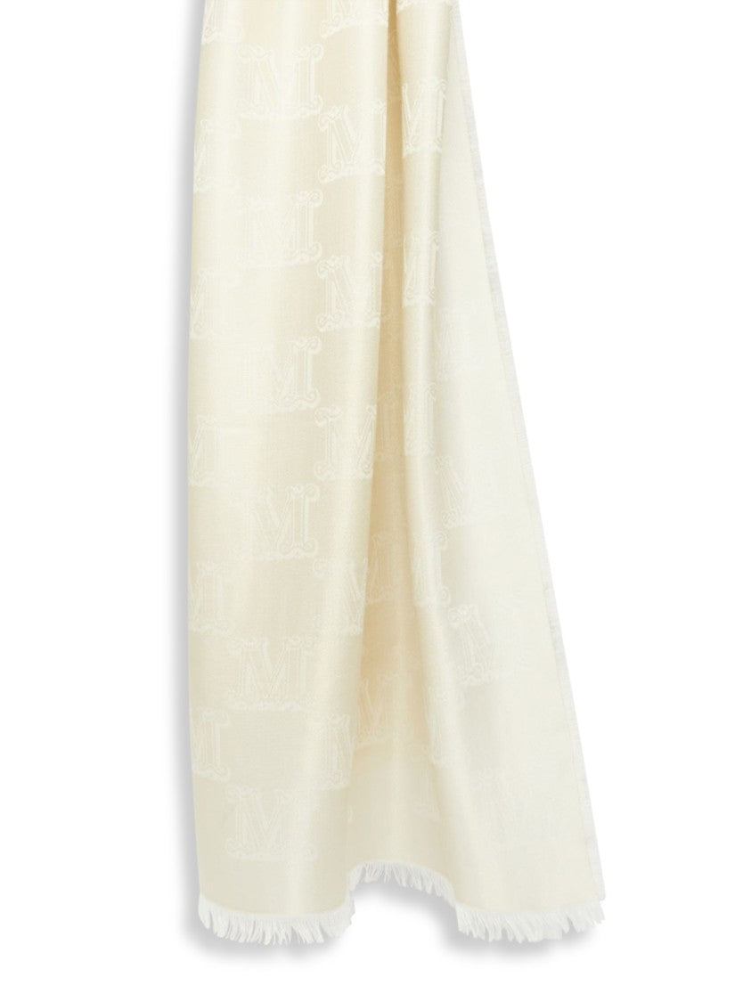 Max Mara Logo Patterned Scarf With Delicate Fringe