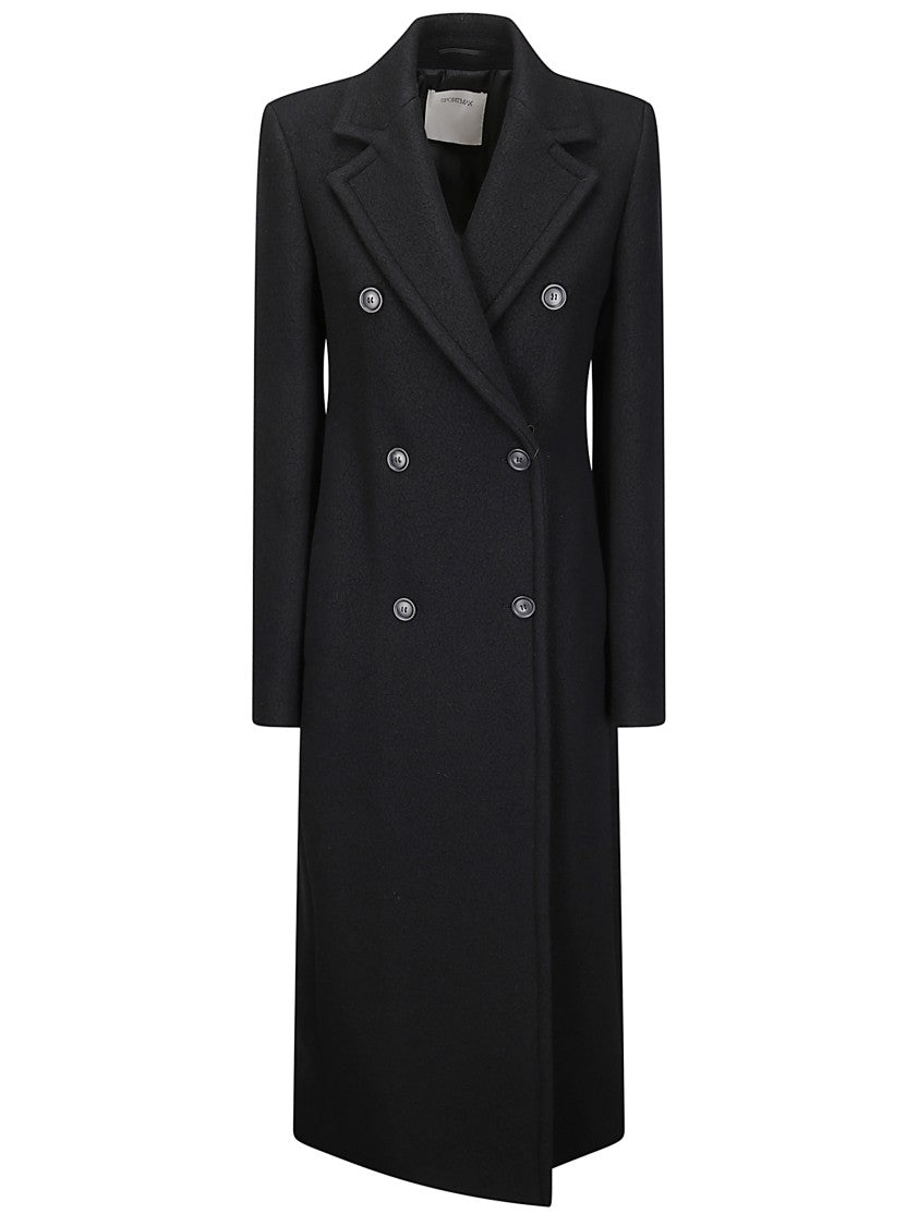 Sportmax Double-Breasted Wool Coat With Removable Belt And Side Pockets