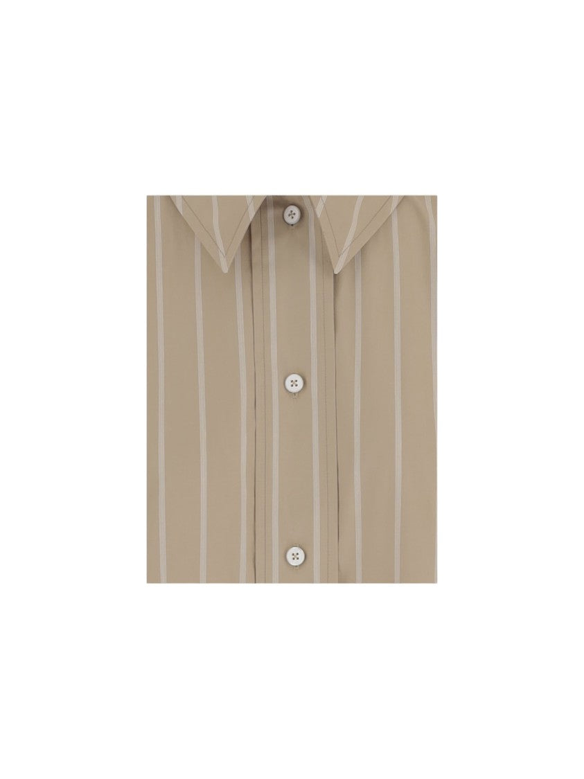 Jil Sander Long Cotton Dress With Classic Collar