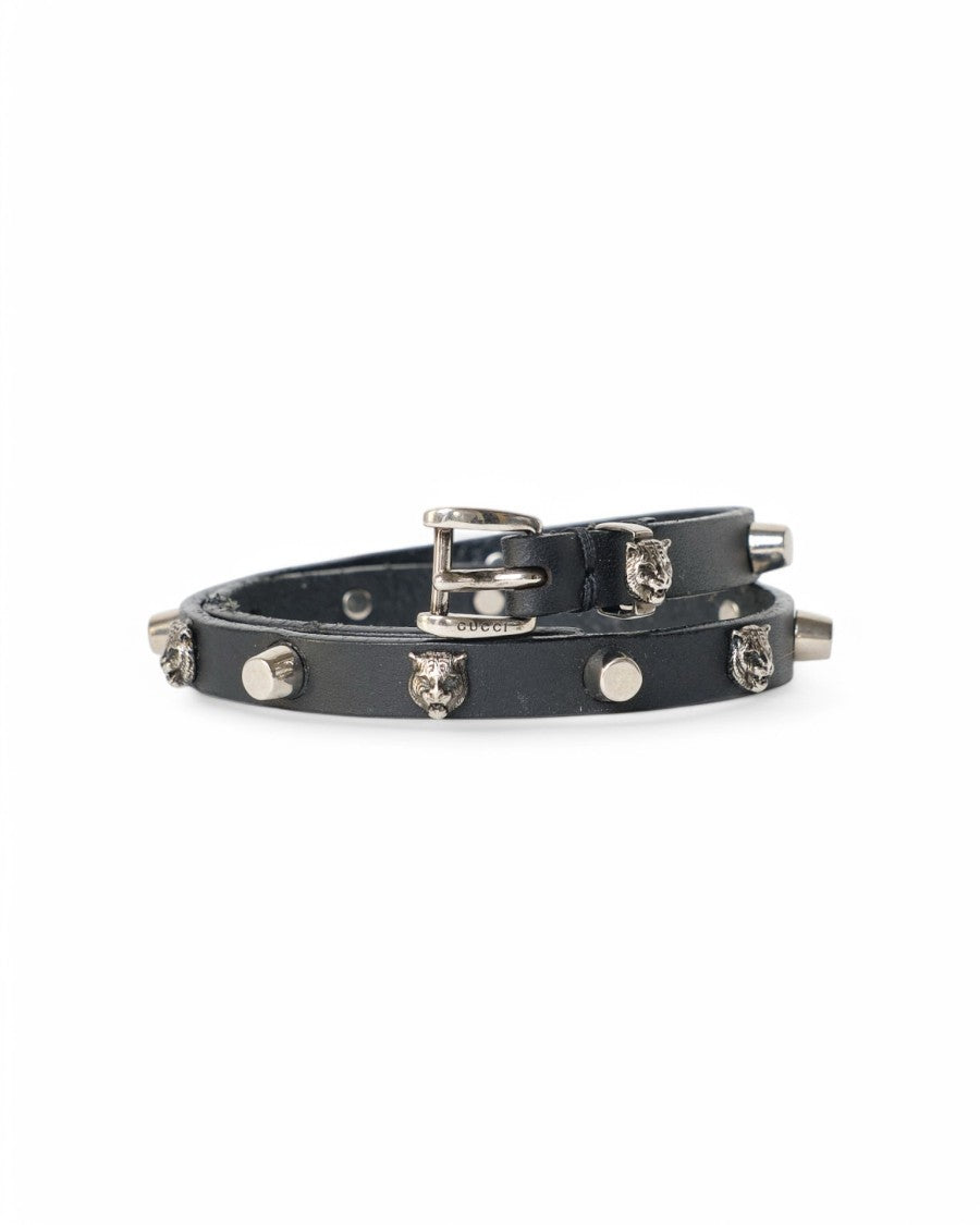 Gucci Tiger Head Bracelet With Silver Hardware