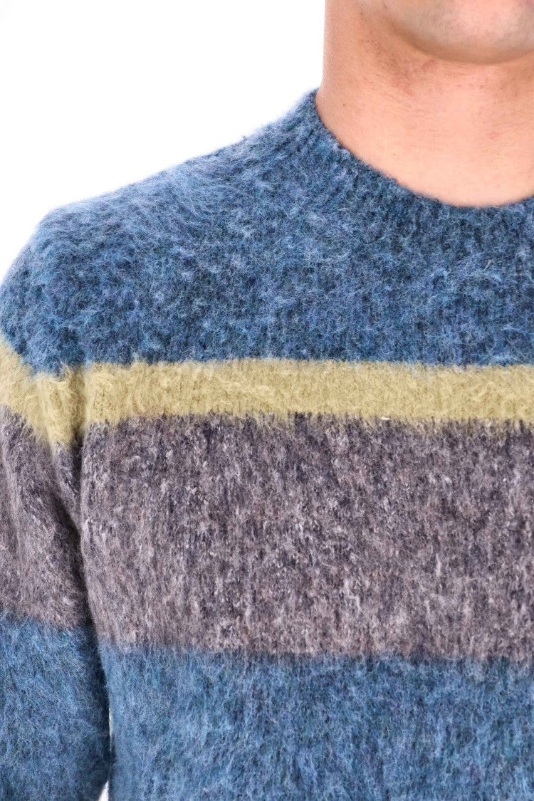 Roberto Collina Cotton-Alpaca Color Block Crewneck Sweater